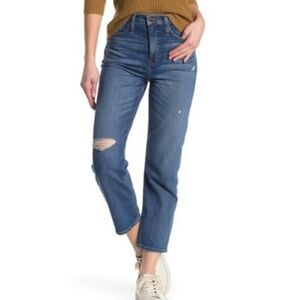 MADEWELL Cropped Classic Straight Leg Jeans